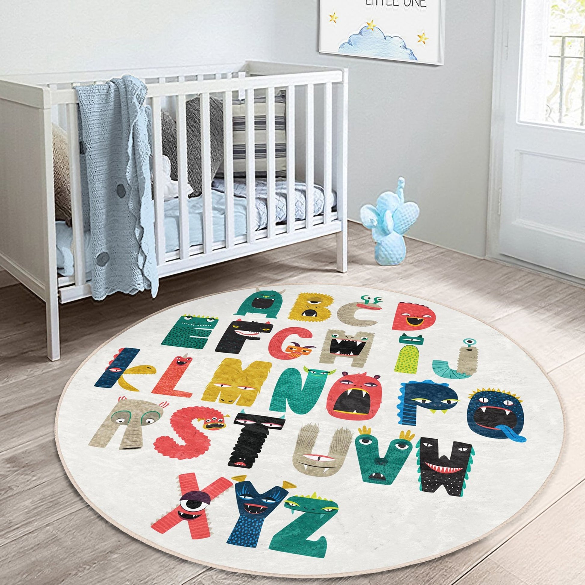 Rug with Alphabet Design for Kids' Play Area