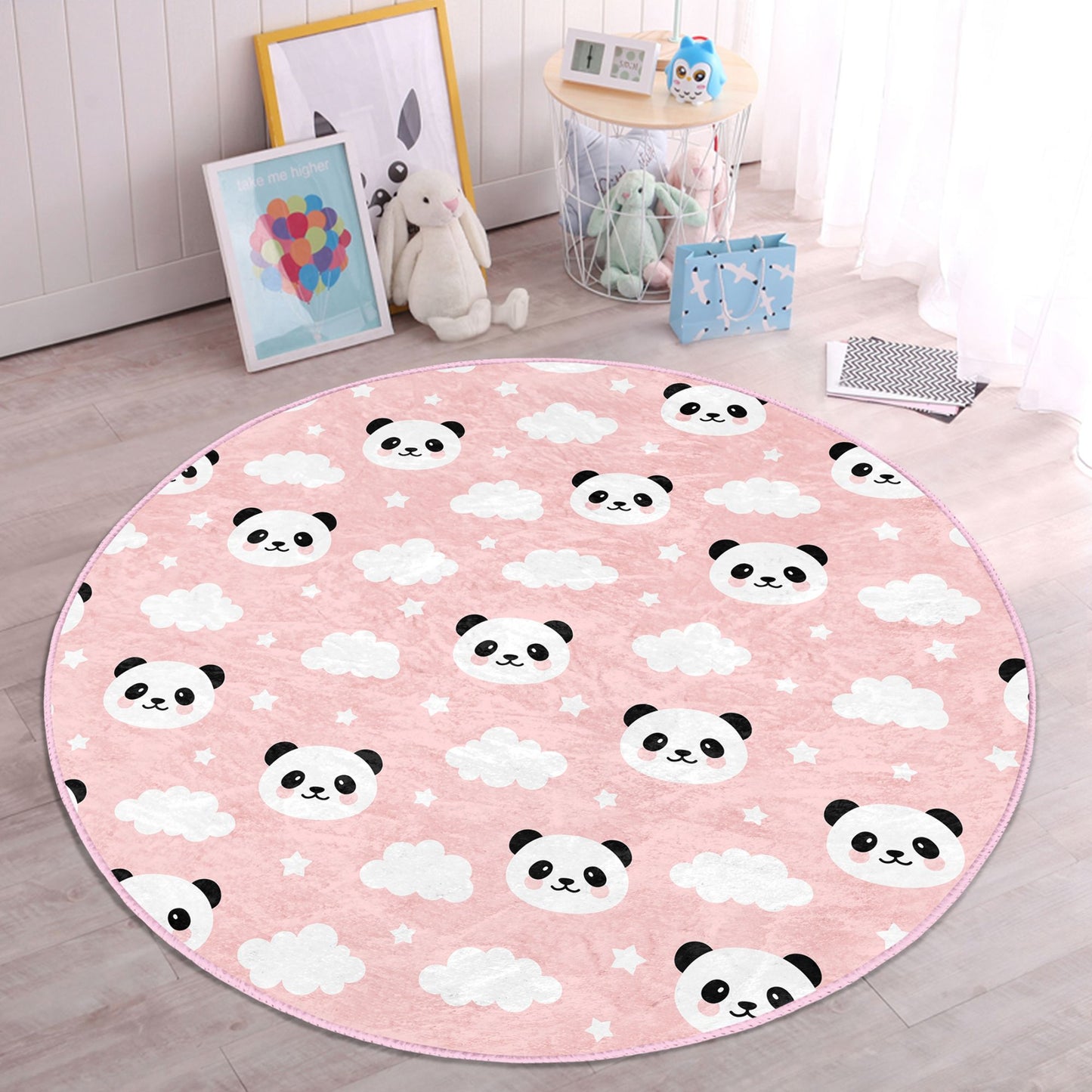 Pink Panda Baby Girls' Room Rug