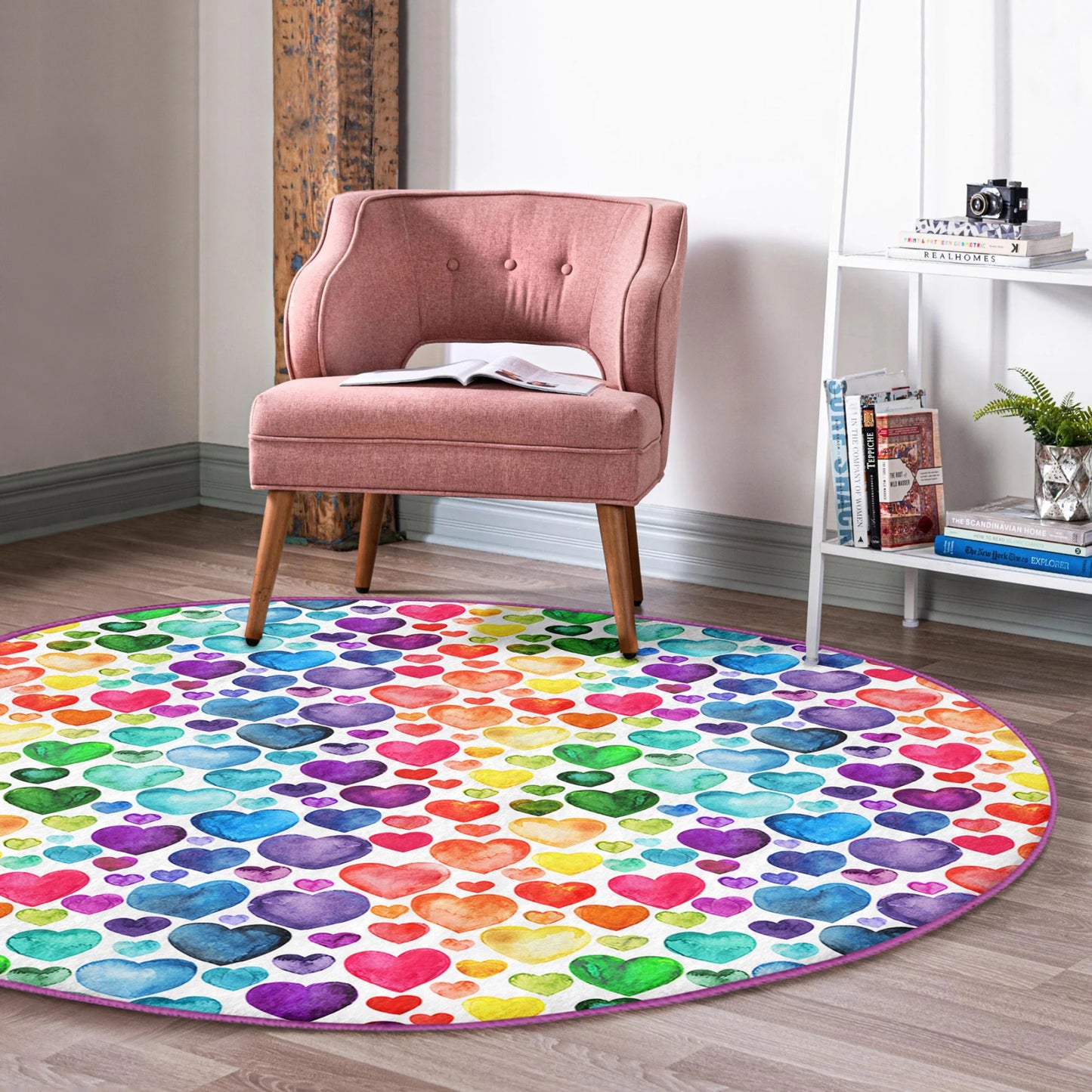 Round Patterned Floor Rug - Whimsical Accent