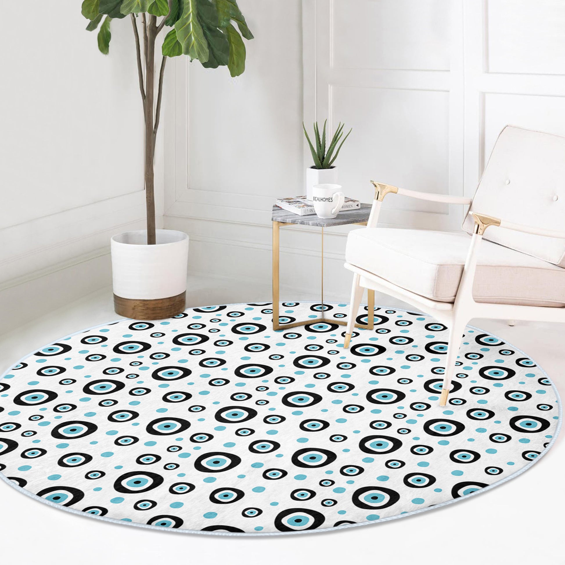 Round Patterned Floor Rug - Intriguing Living Room Accent