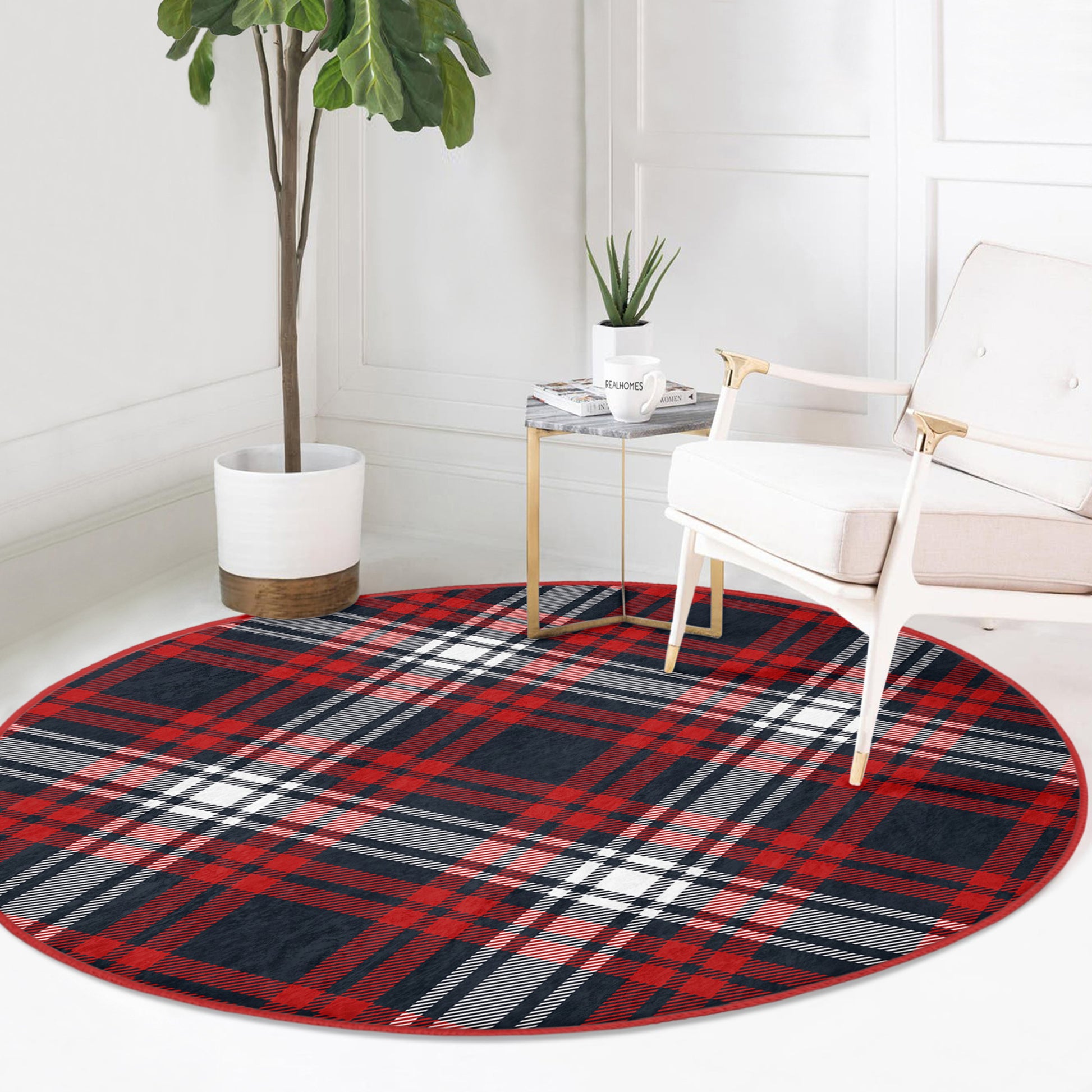 Round Patterned Floor Rug - Cozy Home Ambiance Accent