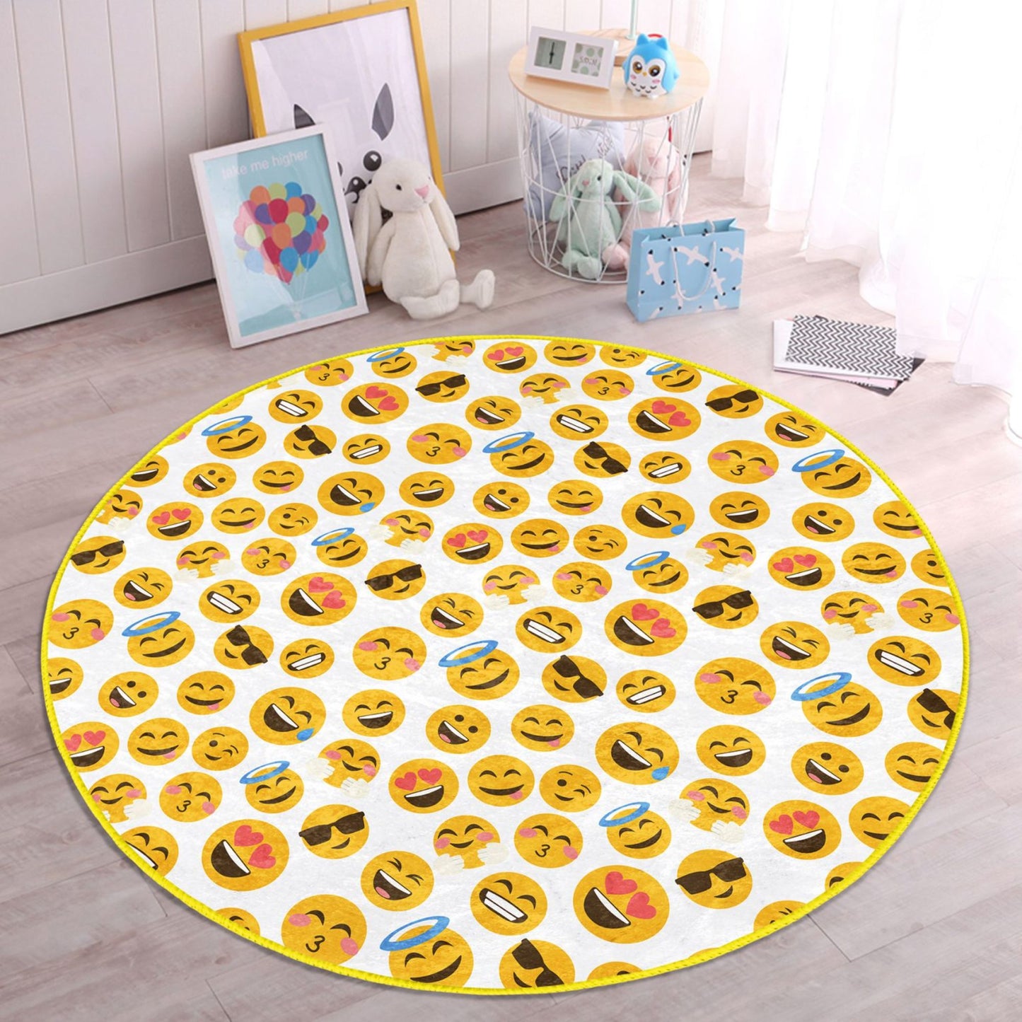 Rug with Emoji Design for Kids' Play Area