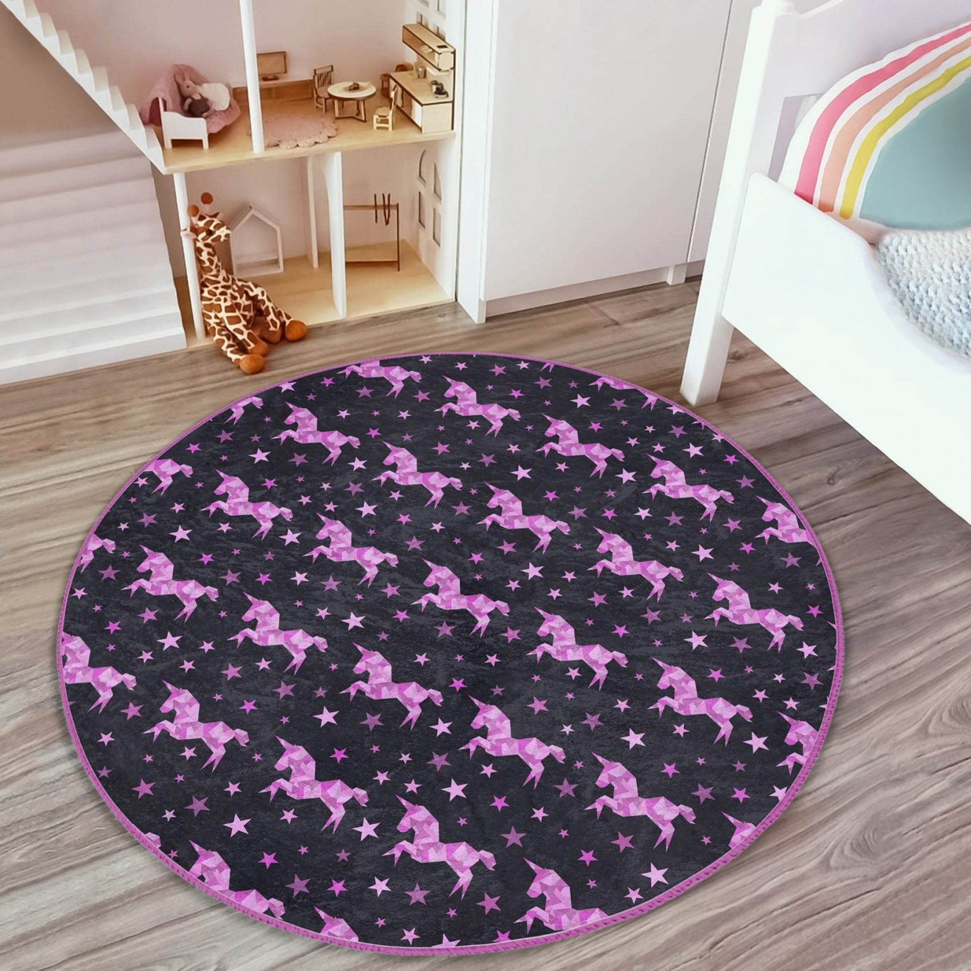 Rug with Unicorn Design for Kids' Play Area