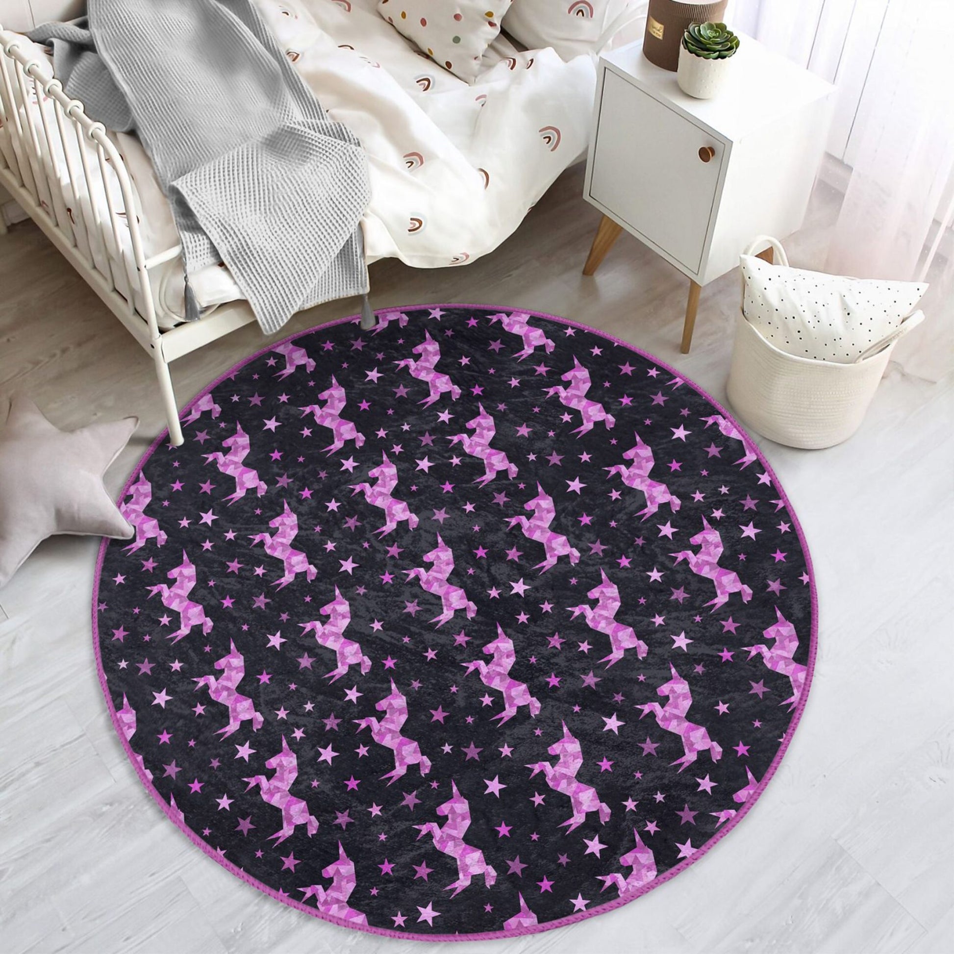 Rug with Whimsical Unicorn Pattern for Kids