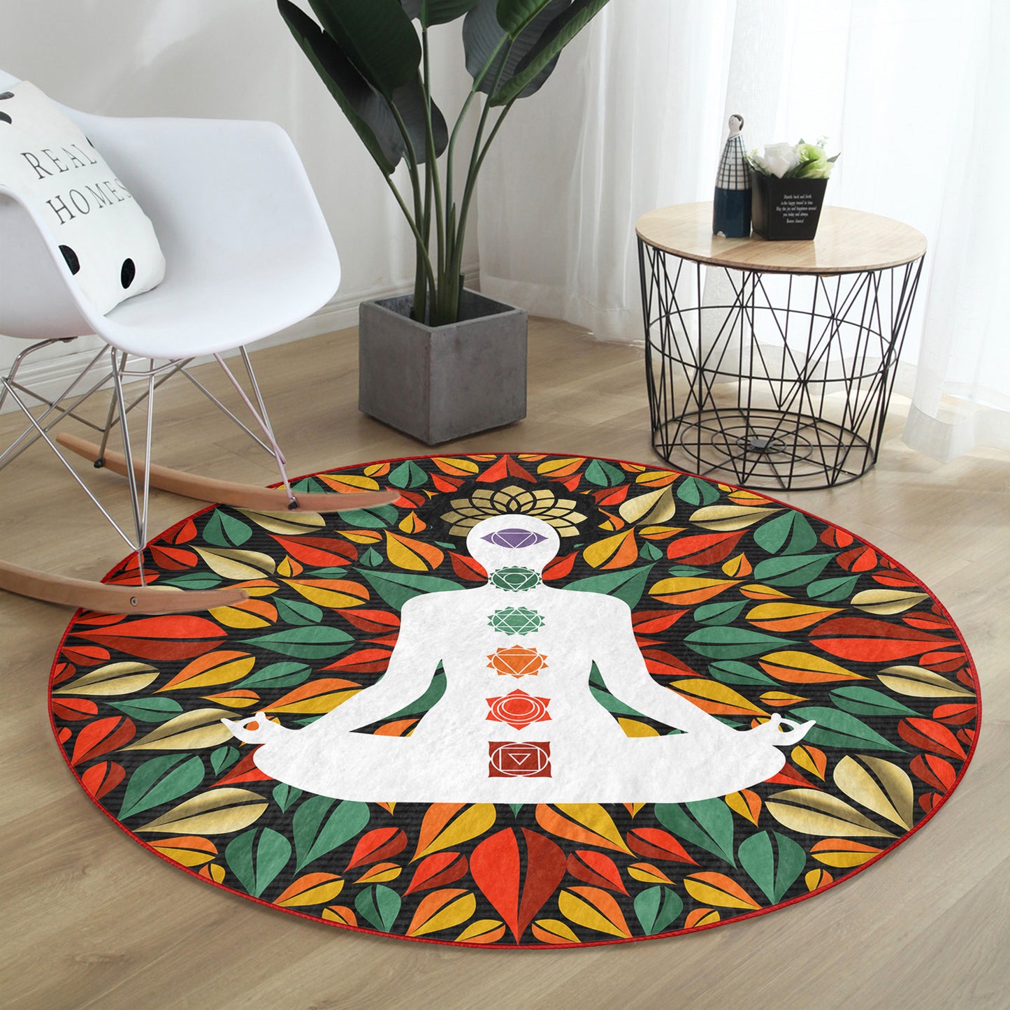 Washable Rug with Chakras Pattern - Easy Maintenance