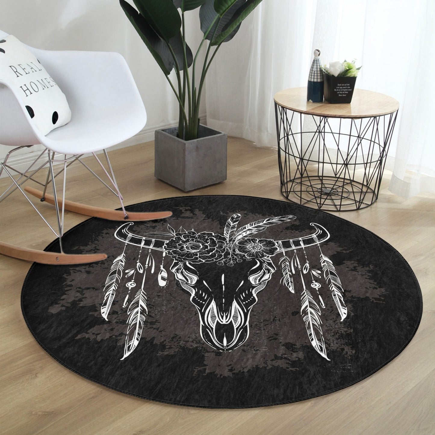 Washable Rug with Cow Head Design - Easy Maintenance