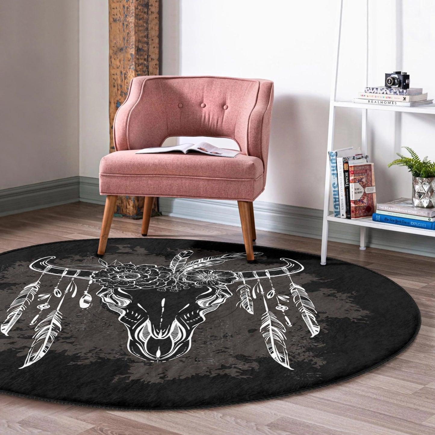 Round Patterned Floor Rug - Versatile Home Accent