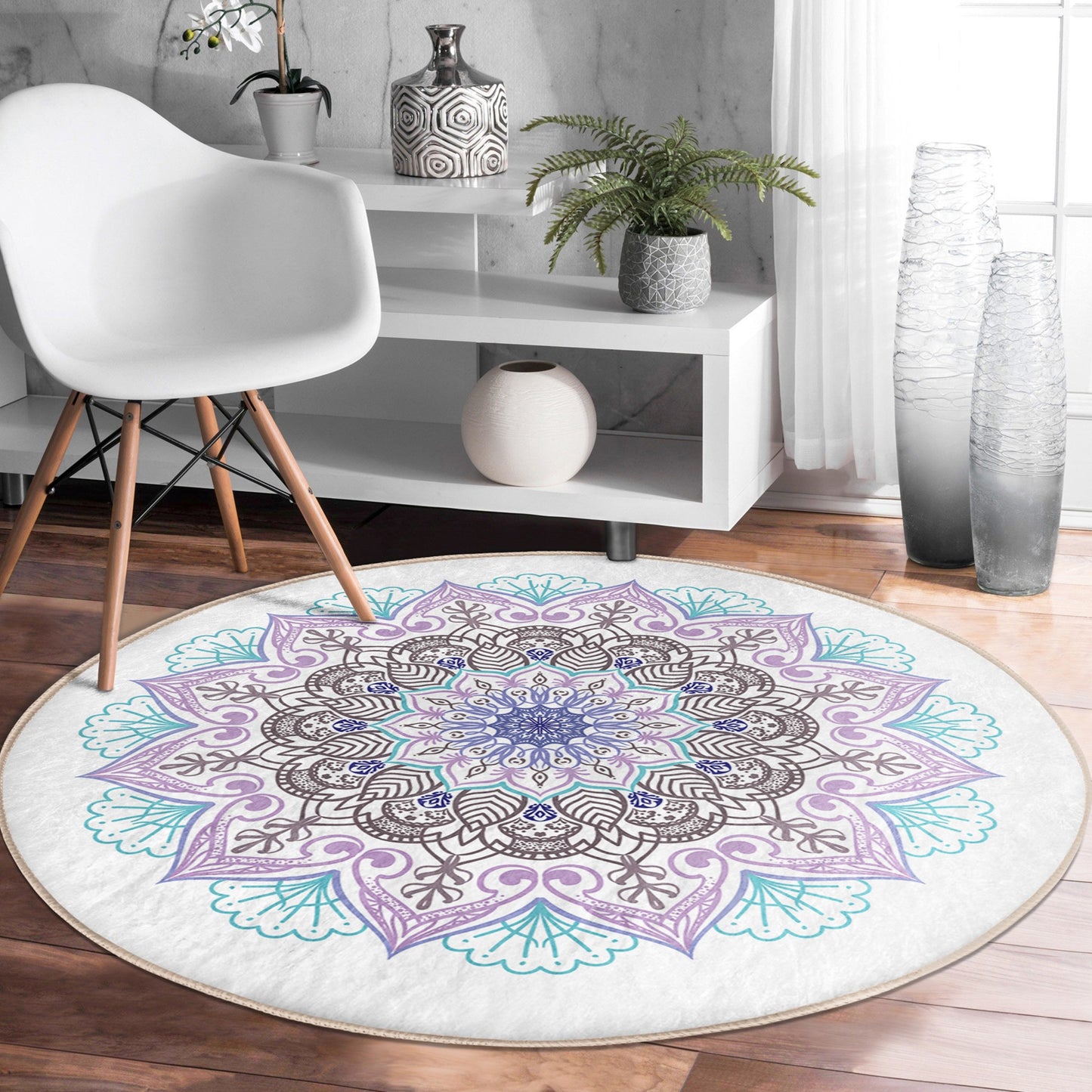 Exquisite Mandala Printed Cozy Rug - Intricate Design