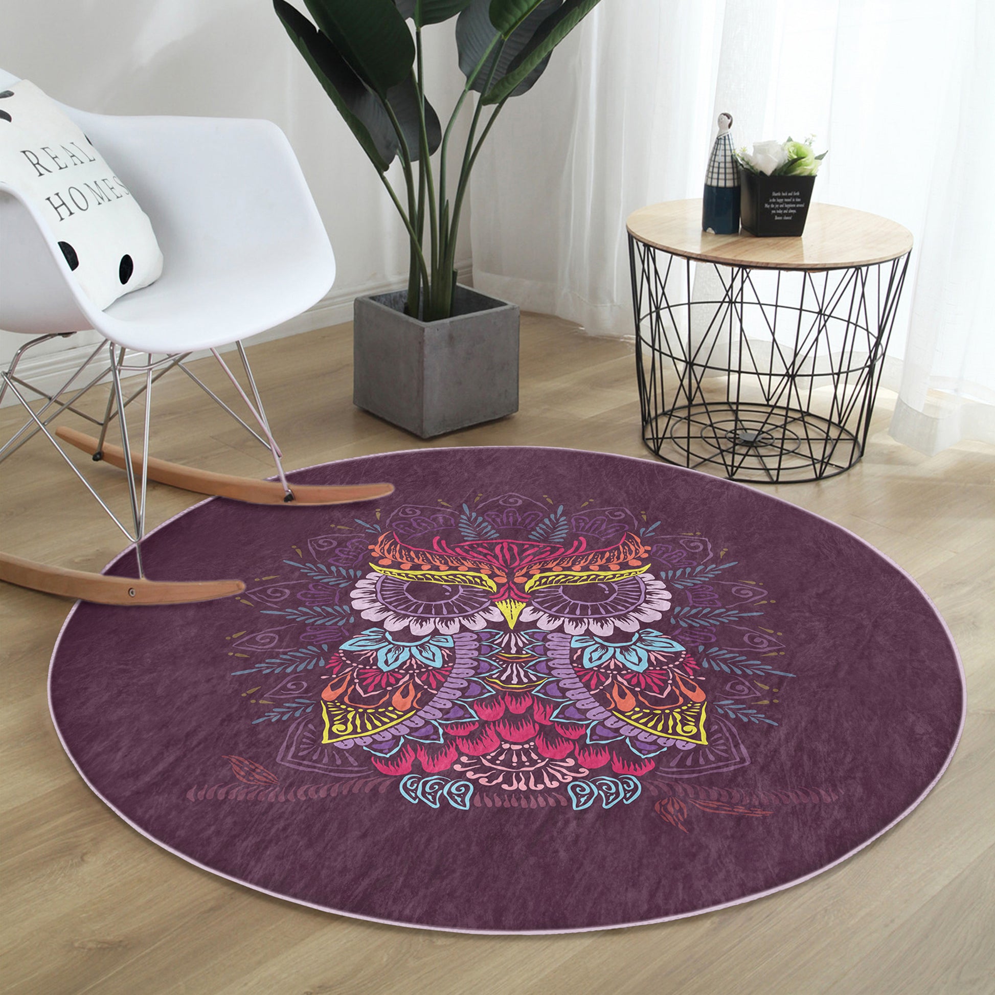Washable Rug with Owl Design - Easy Maintenance