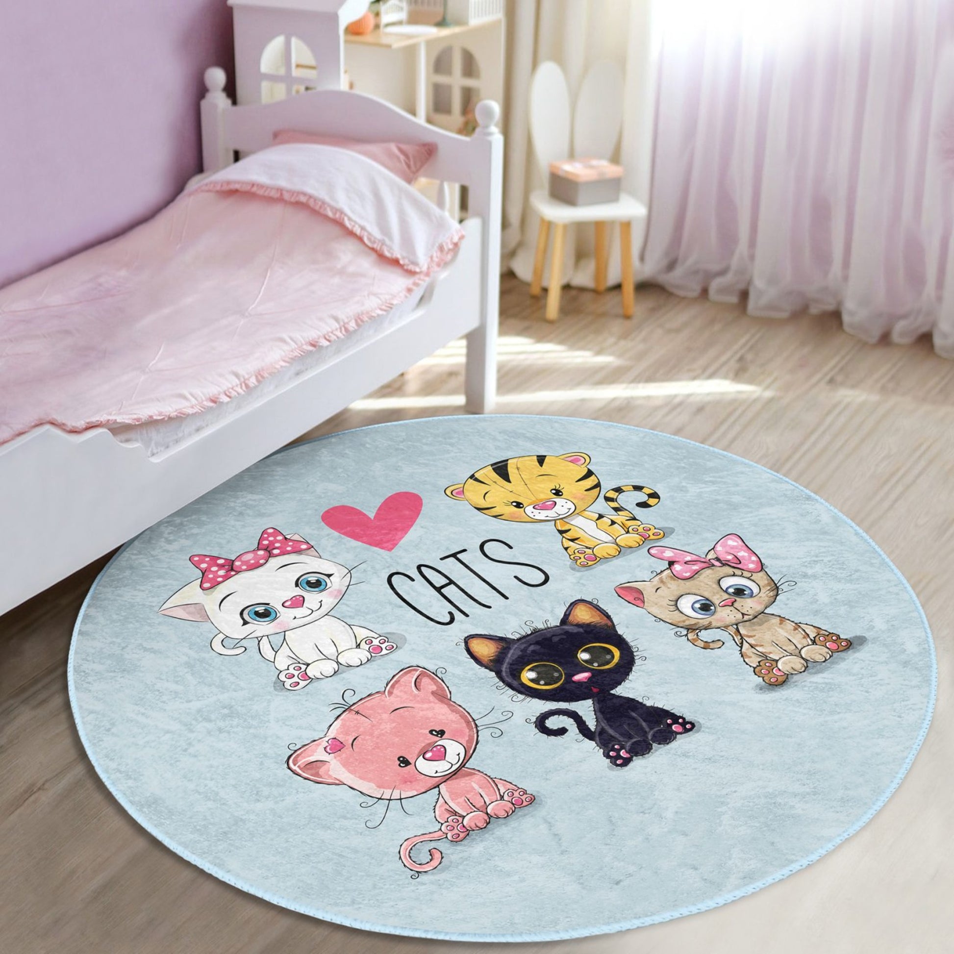 Playful Kitty Nursery Carpet - Whimsical Design