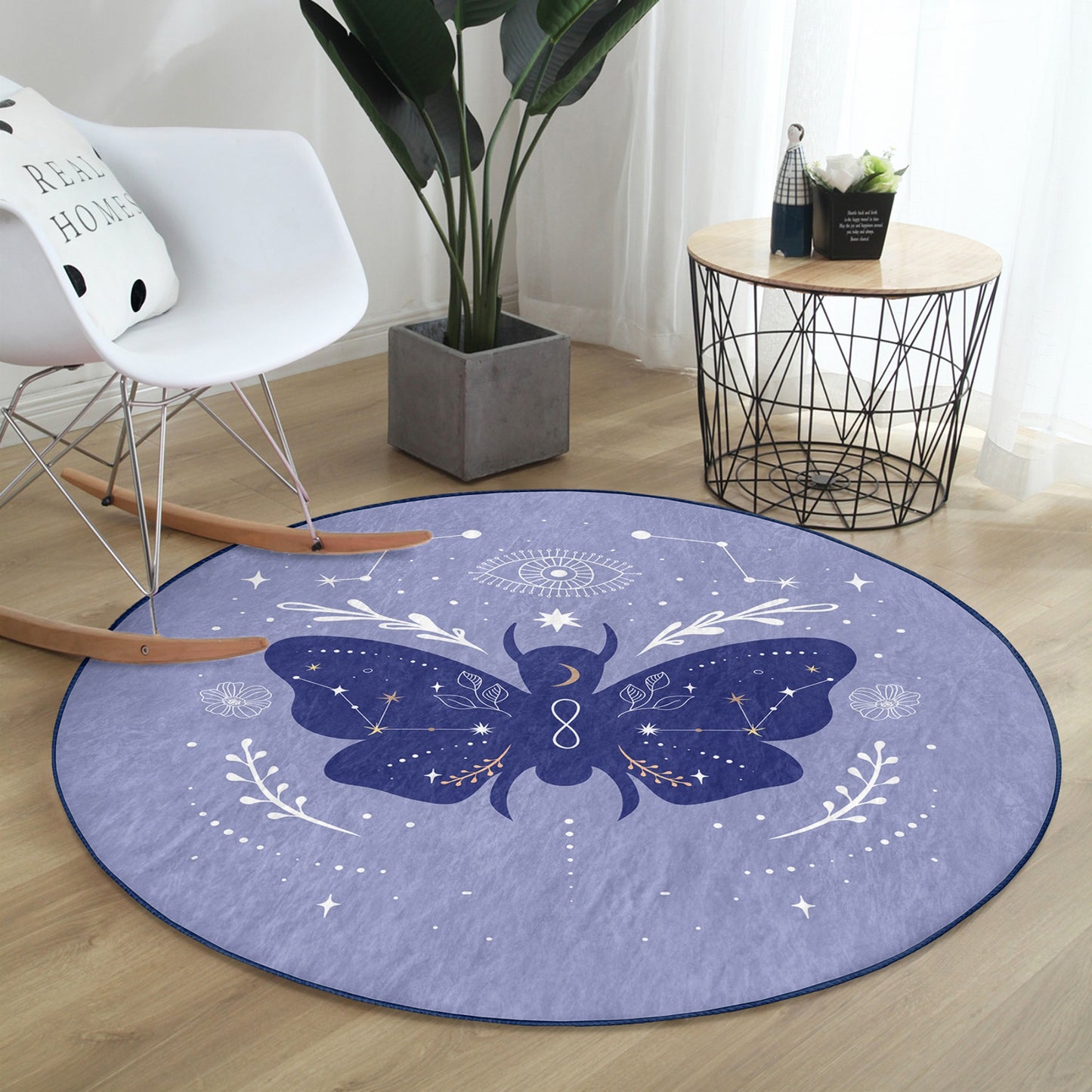 Round Patterned Floor Rug - Stylish Accent