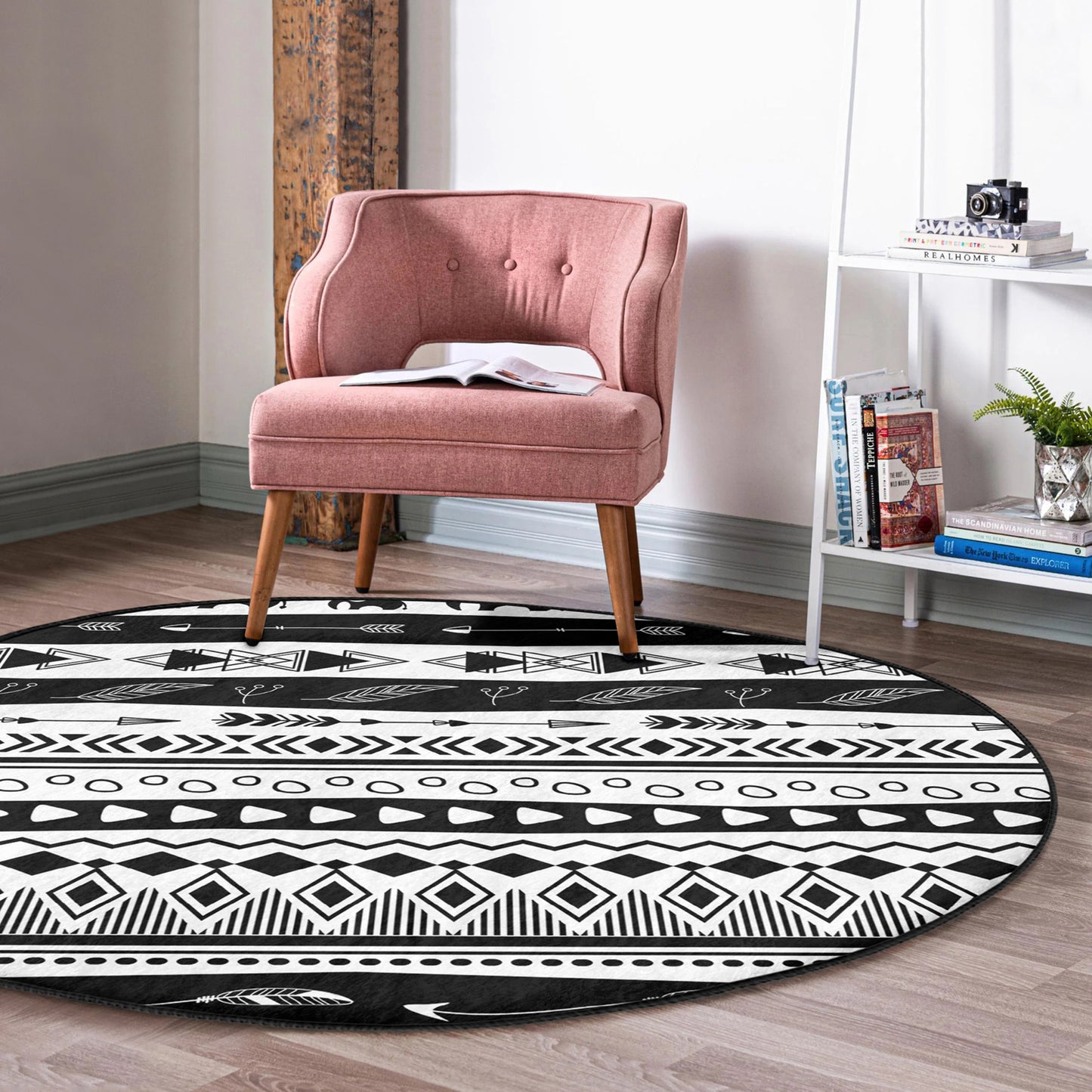 Round Patterned Floor Rug - Versatile Home Decor