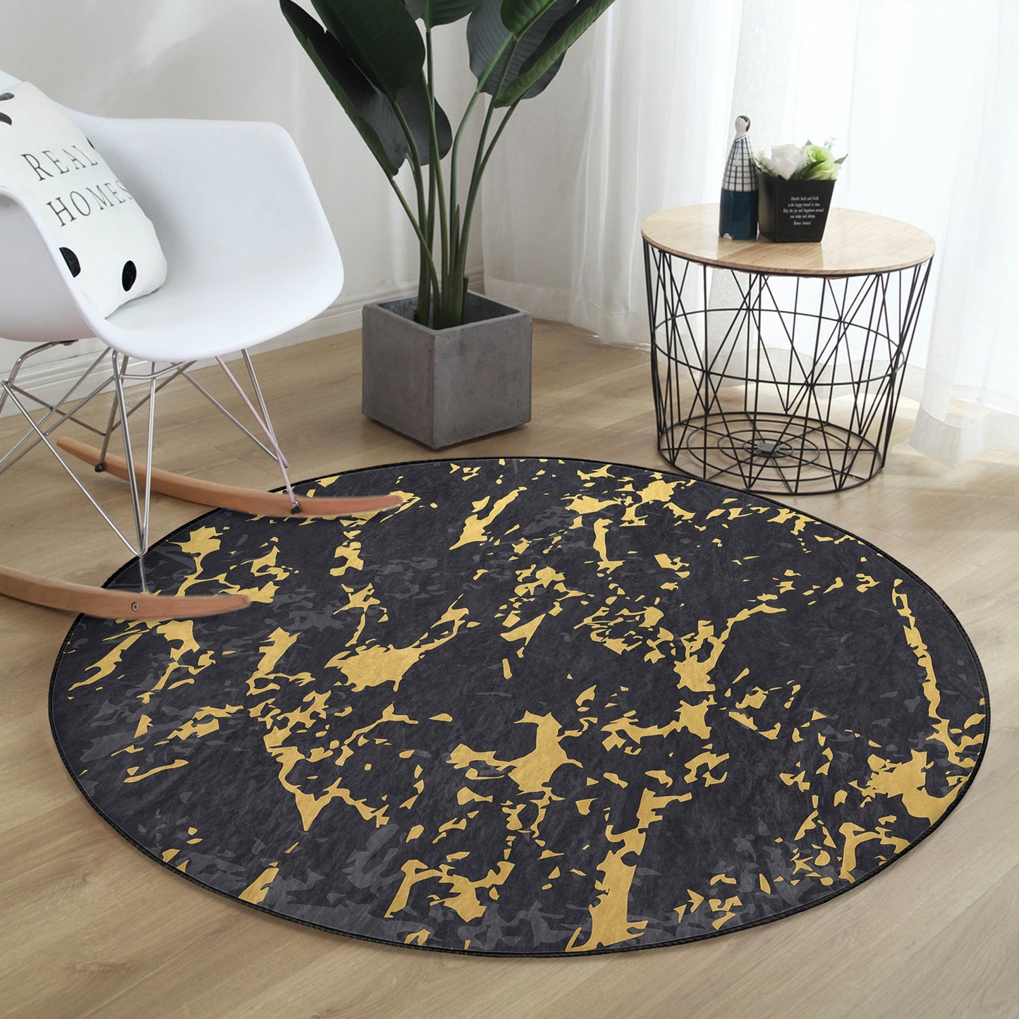 Washable Rug with Marble Design - Easy Maintenance