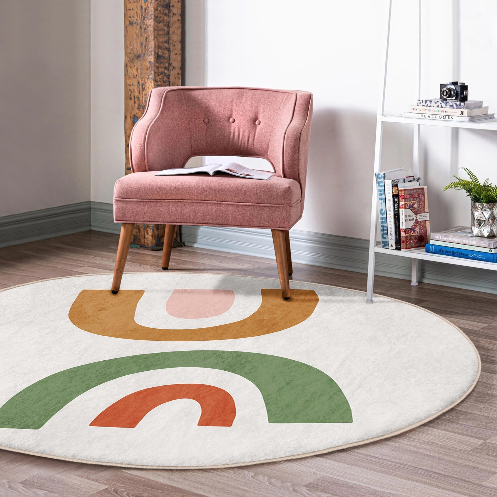 Round Patterned Floor Rug - Stylish Home Accent