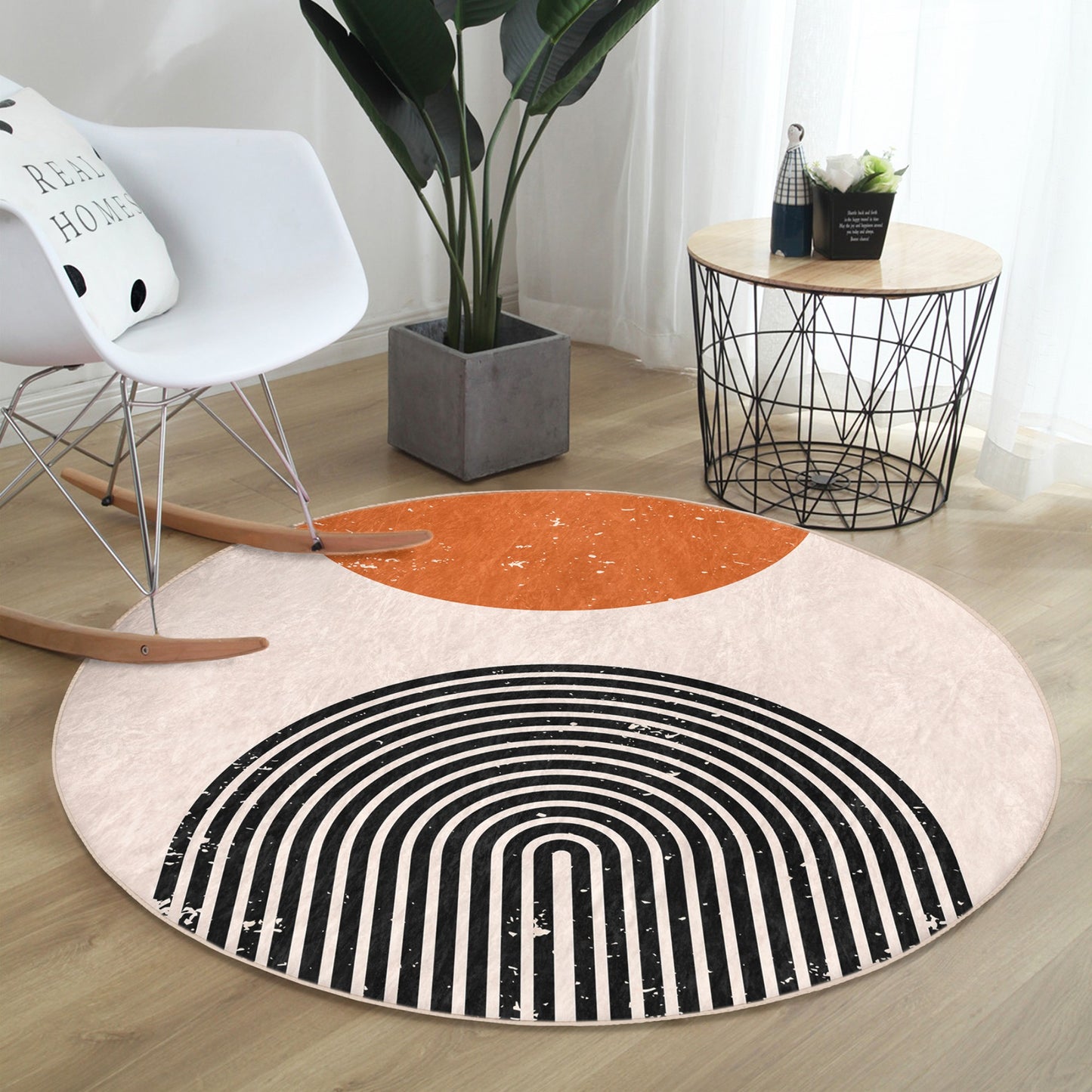 Round Patterned Floor Rug - Creative Accent