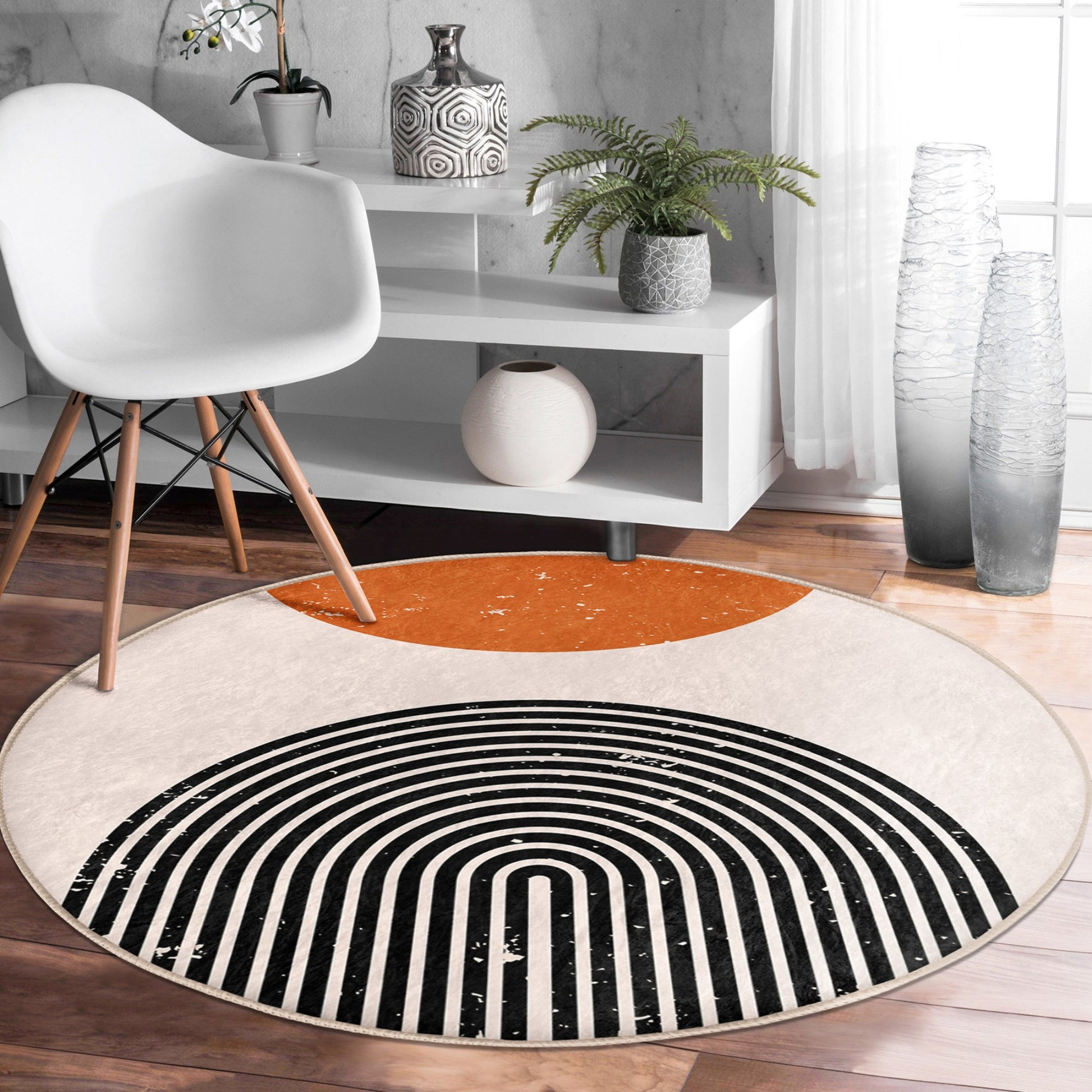 Intriguing Abstract One-Draw Rug - Unique Design