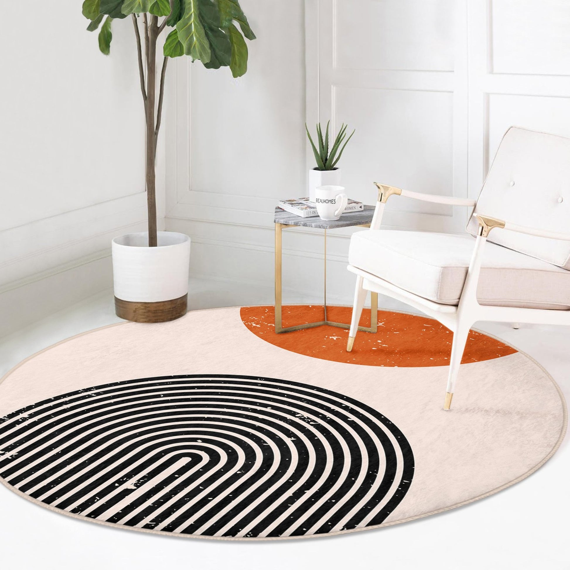 Washable Rug with Abstract Design - Easy Maintenance