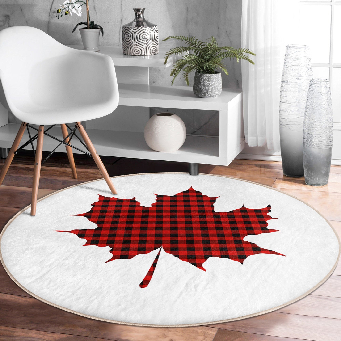 Artistic Canadian Maple Leaf Design Decorative Rug - True North Pride