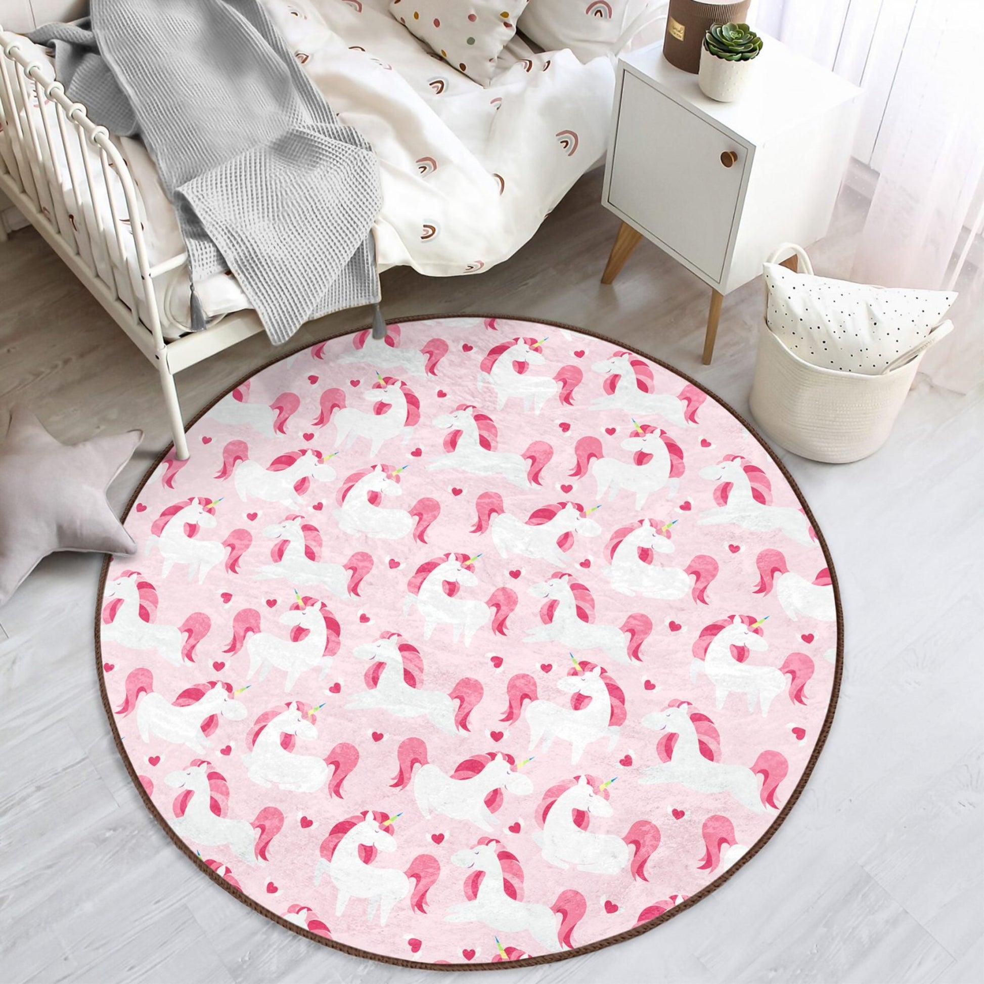 Homeezone's Pink Unicorn Pattern Girls' Room Rug