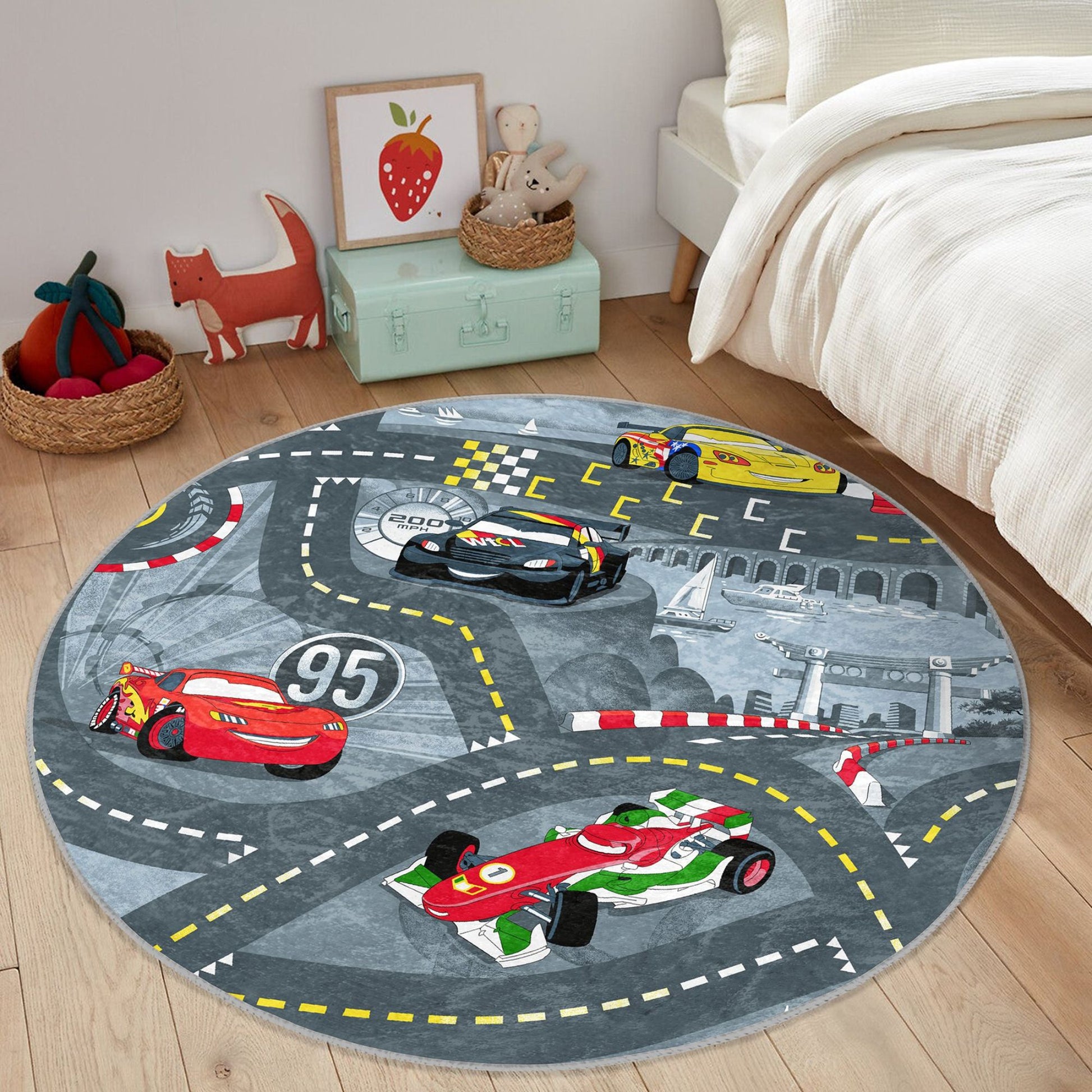 Colorful and Exciting Boys' Room Decor with Race Car Theme