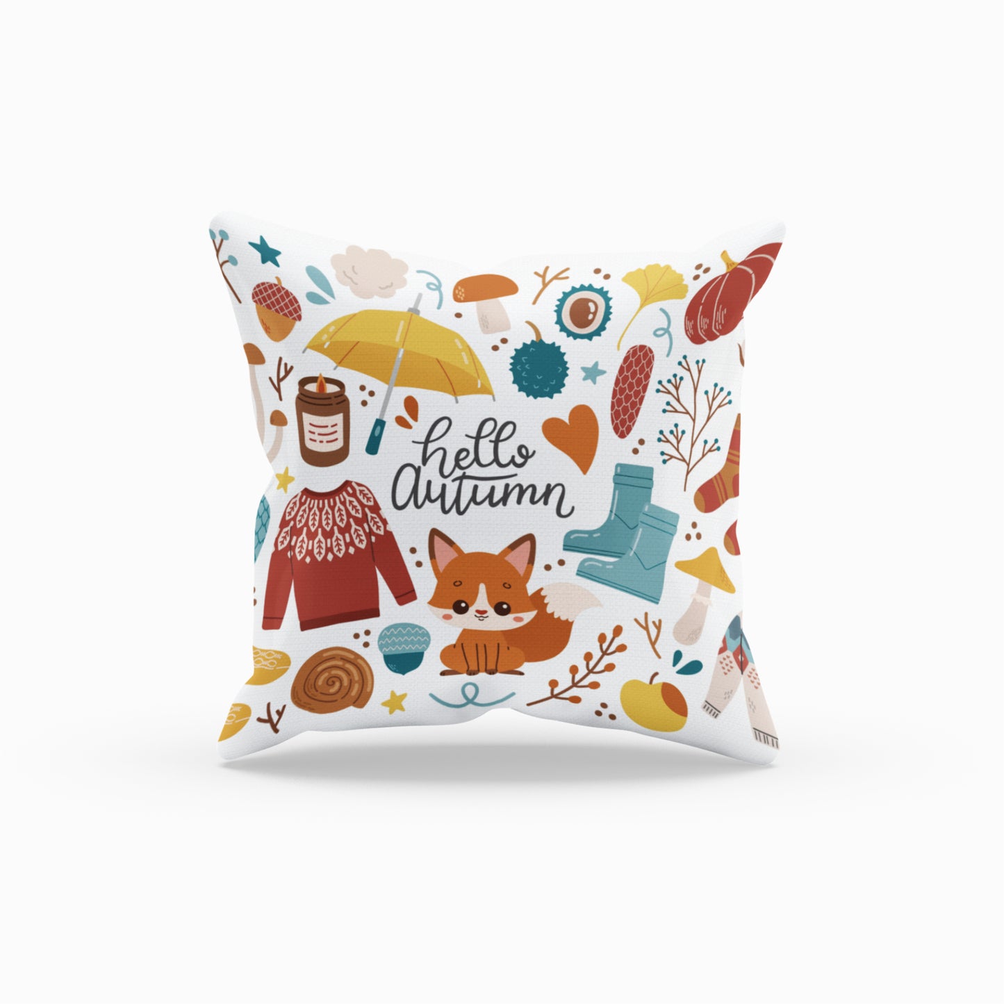 Hello Autumn Kids Room Pillow Case, Fall Season Decor Cushion Cover by Homeezone
