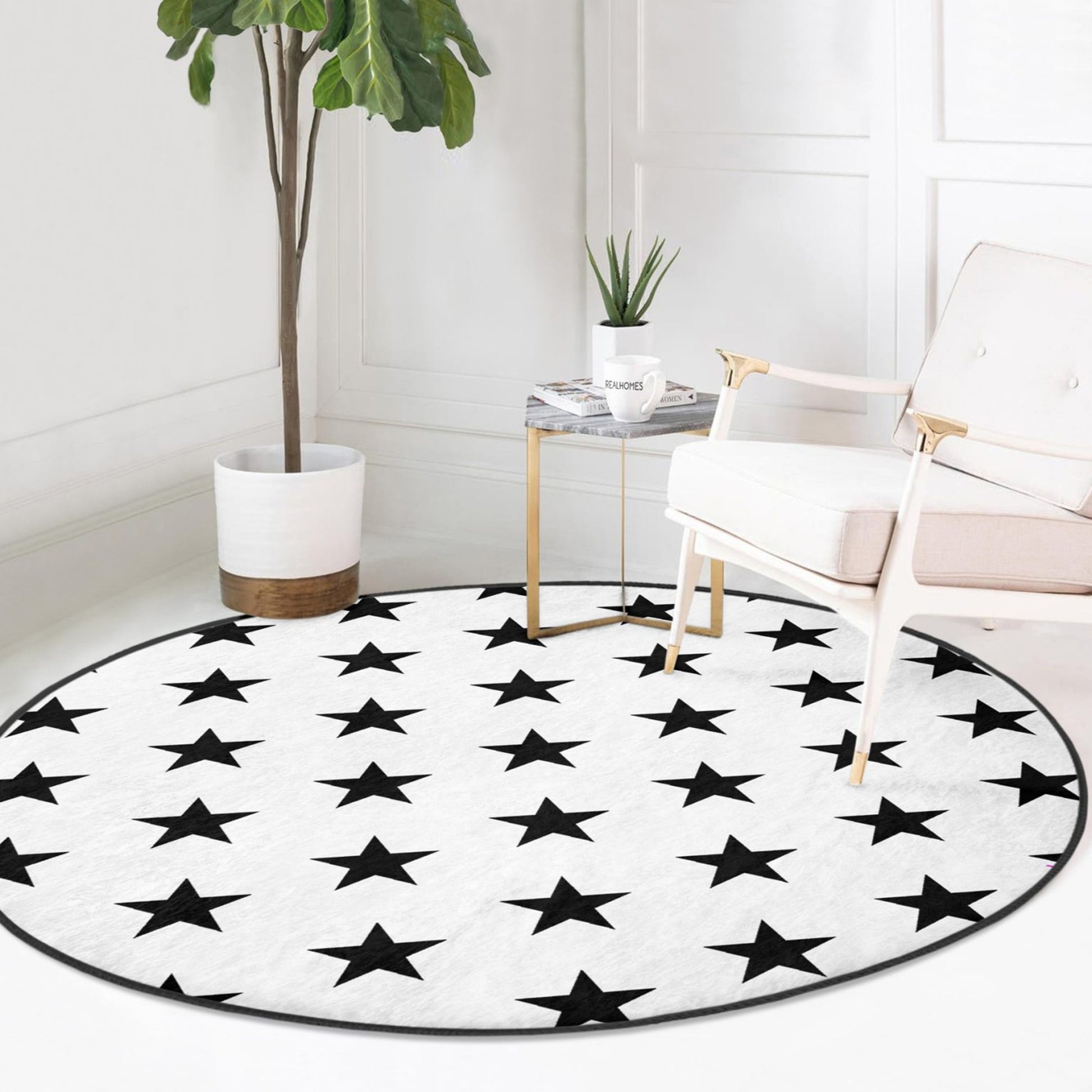 Elegant Stars Pattern Rug for Living Room