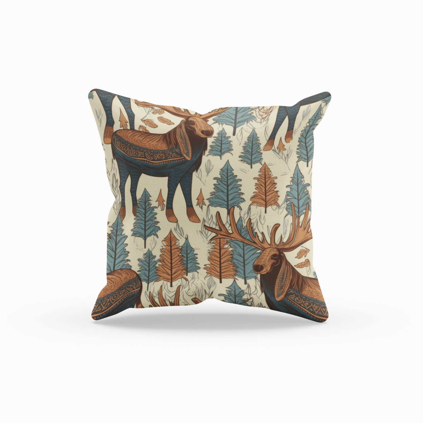 Deer Pattern Fall Home Decor Throw Pillow by Homeezone