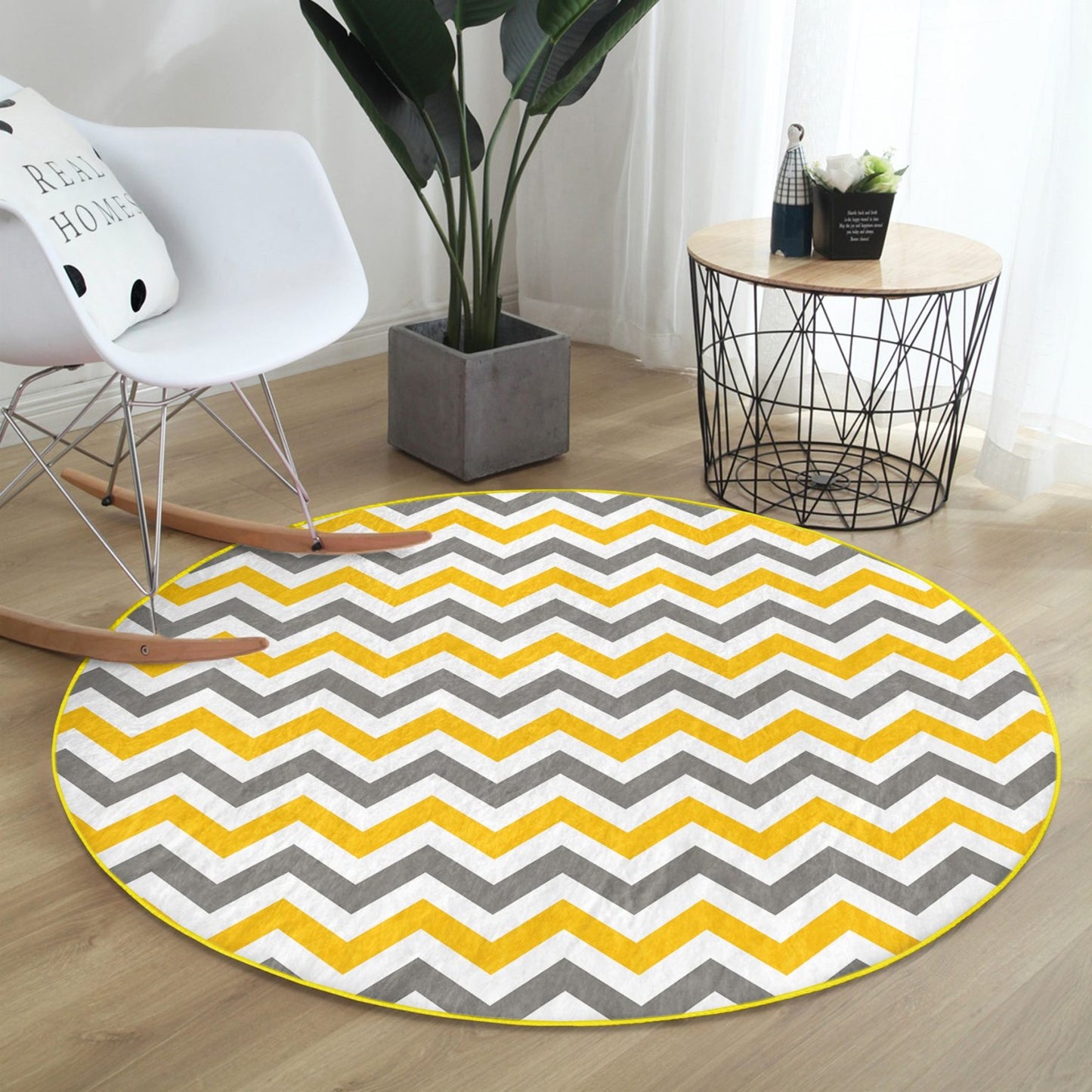 Add a Pop of Color with Zigzag Washable Rug