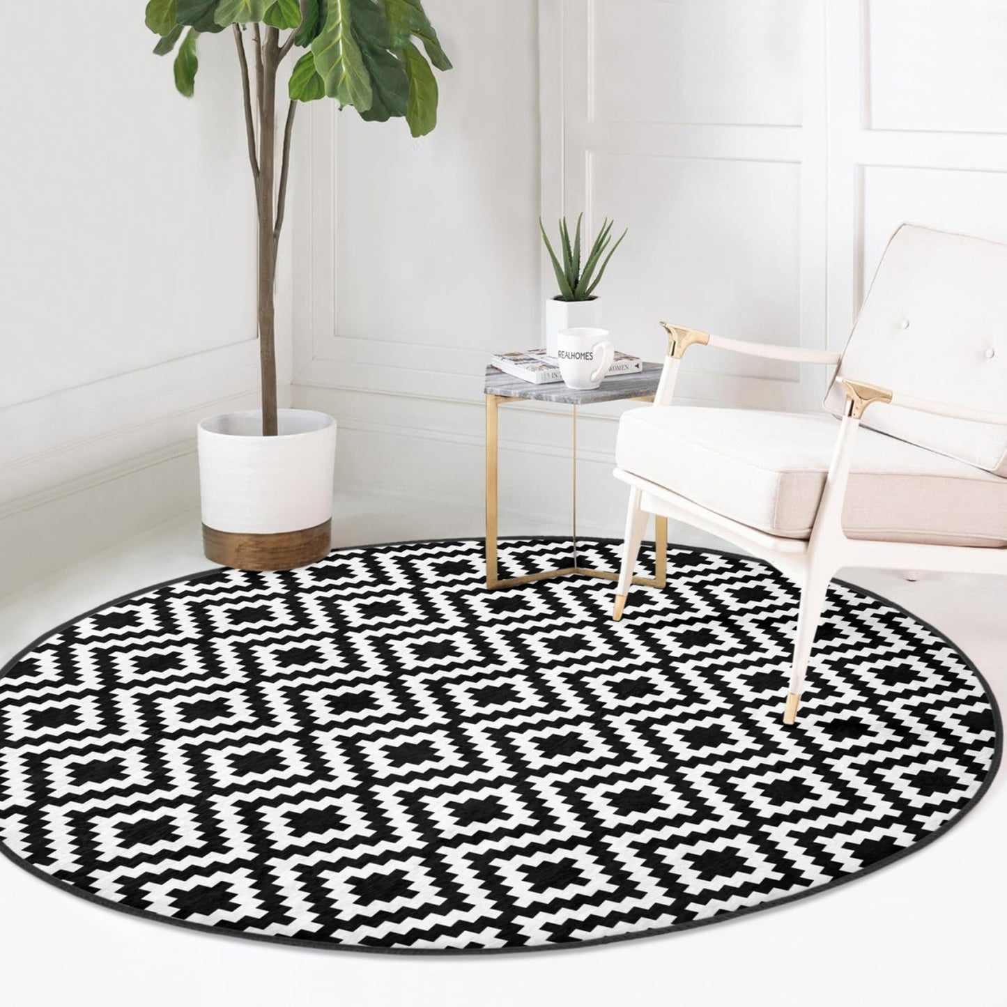Living Room Rug with Modern Decorative Pattern