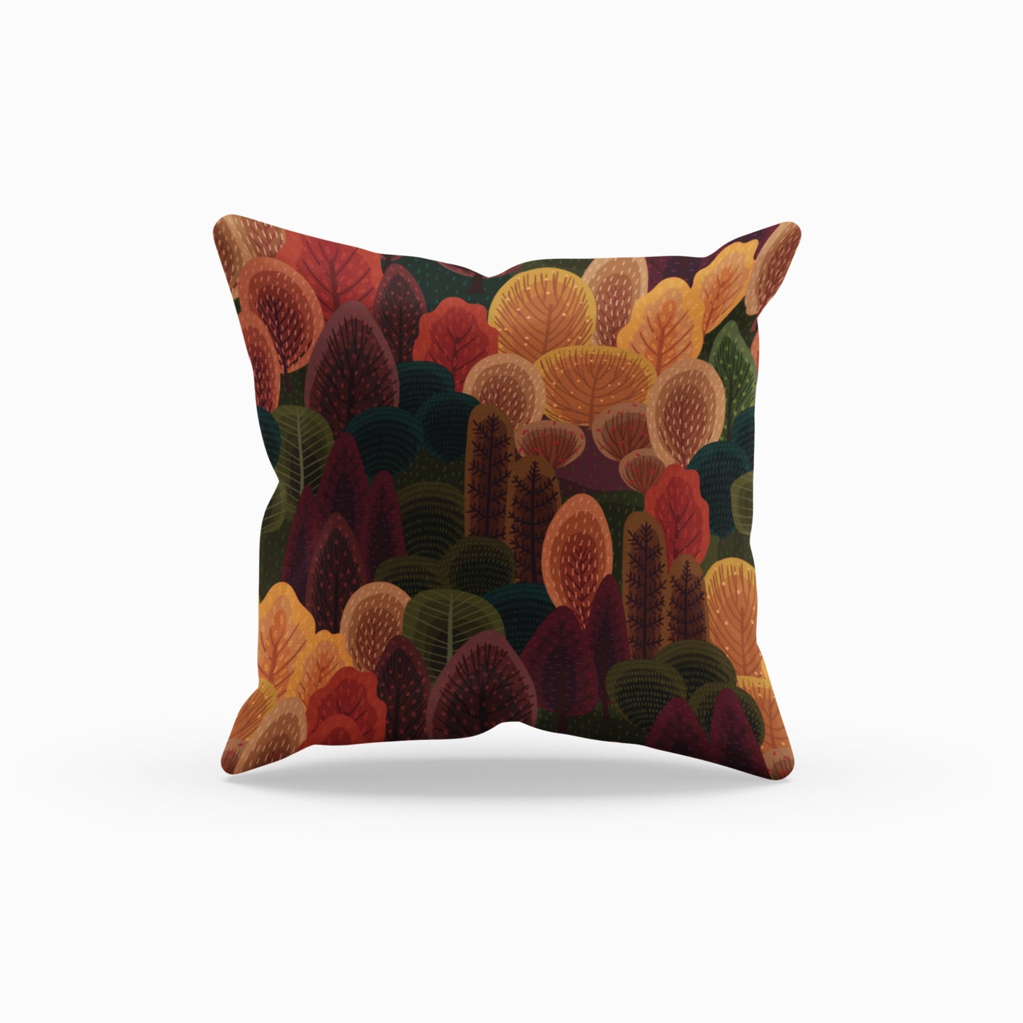 Fall Forest View Pattern Pillow, Autumn Season Decorative Cushion Cover by Homeezone