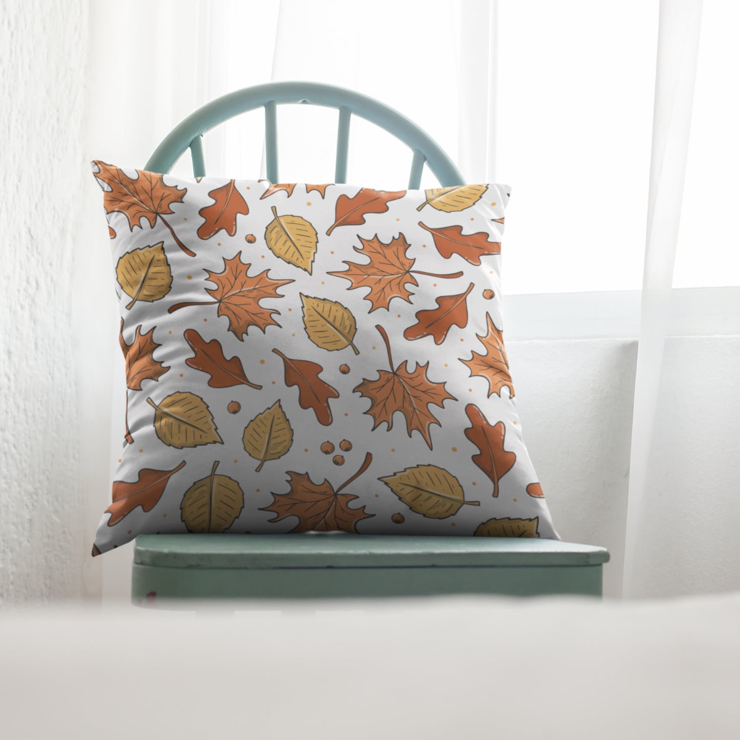 Fall Leaves Pattern Autumn Home Decor Throw Pillow by Homeezone