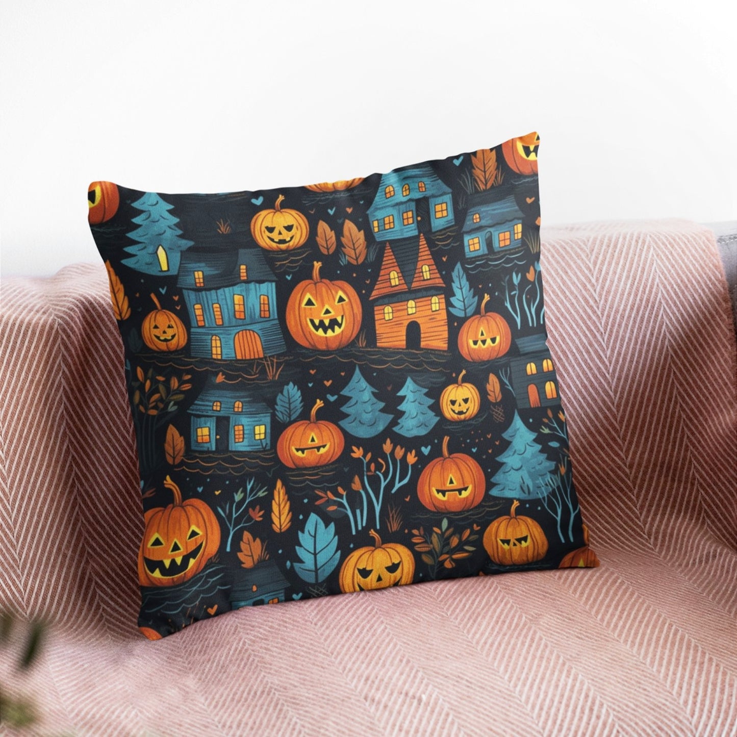 Halloween Throw Pillow, Fall Home Decor Decorative Cushion Cover by Homeezone