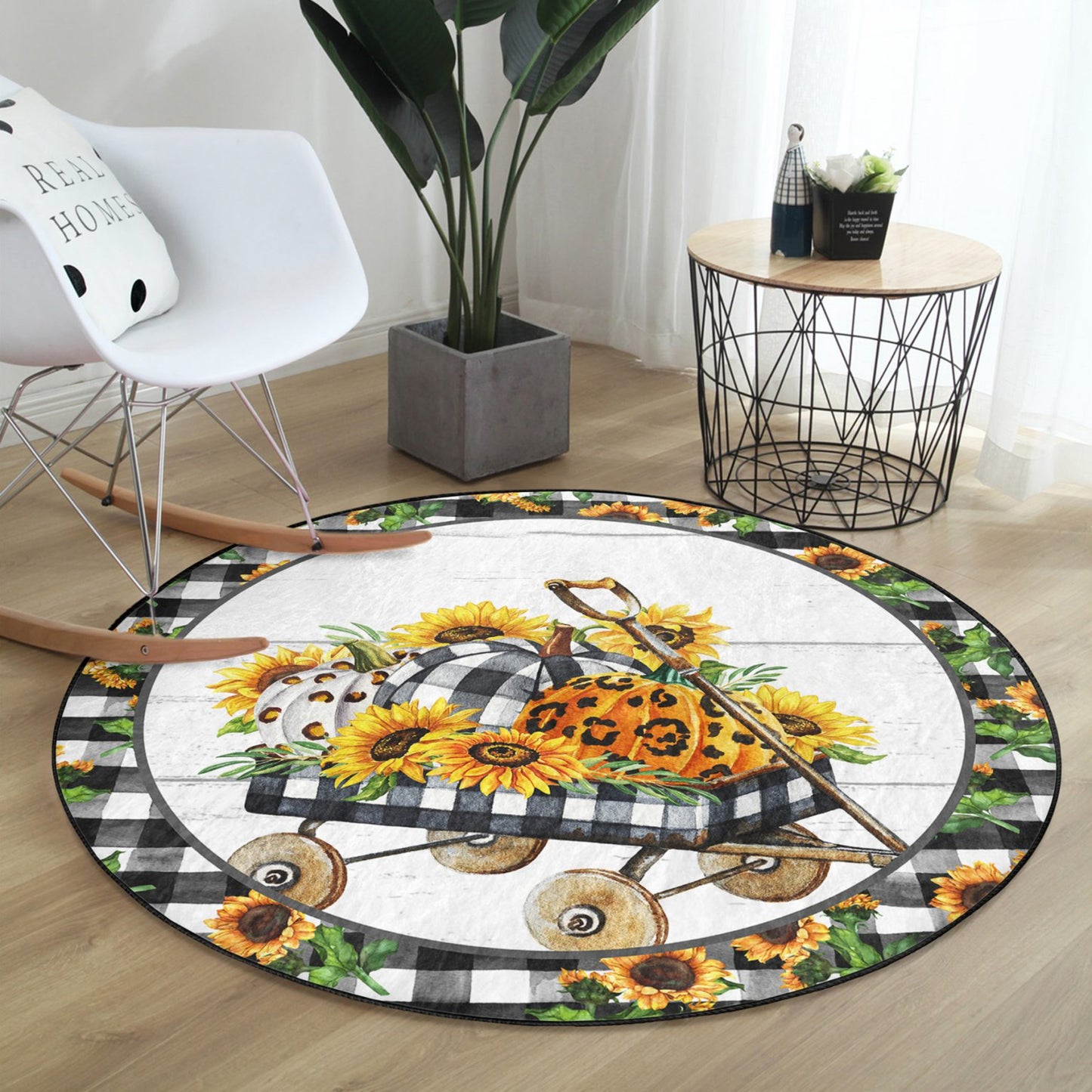 Charming Sunflower Pattern Rug by Homeezone
