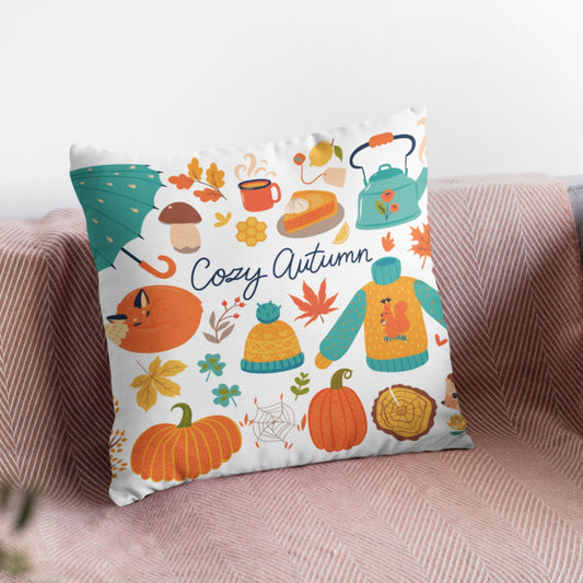 Cozy Autumn Kids Room Pillow Case, Kids Room Fall Decor Cushion Cover by Homeezone