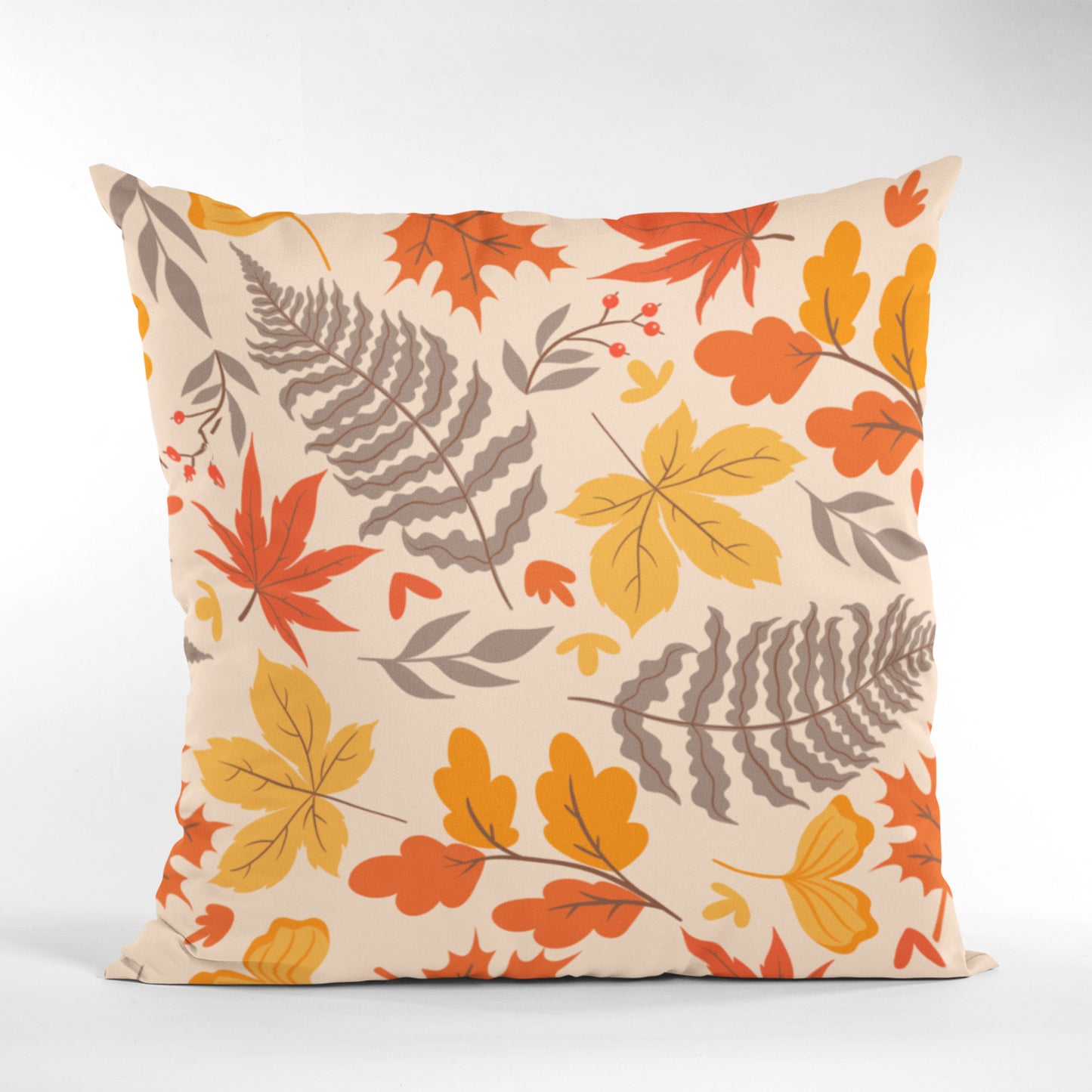 Fall Leaves Printed Cushion Cover, Autumn Home Decor Pillow Case by Homeezone