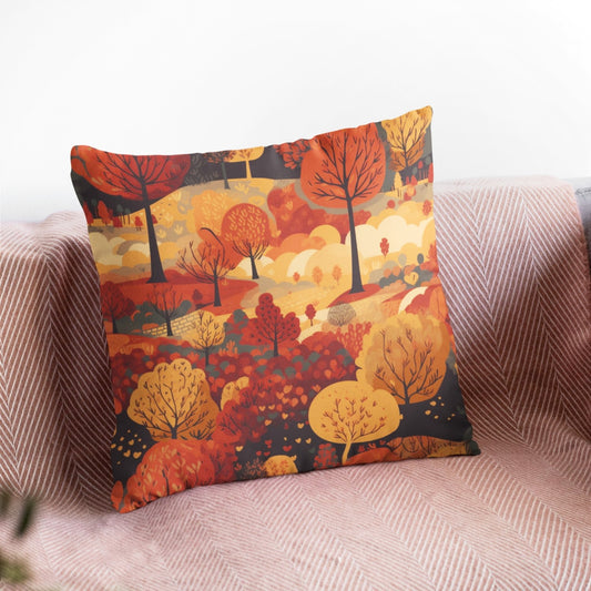 Fall View Decorative Cushion Cover, Fall Trees Pattern Pillow Case by Homeezone