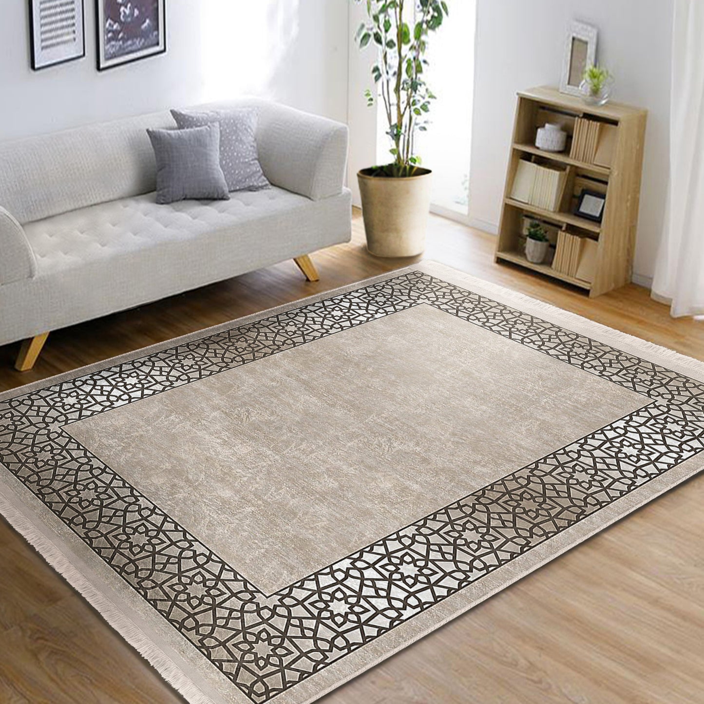 Charm and Comfort: Classic Motifs Washable Area Rug